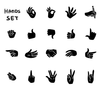 手的手势平象形图组