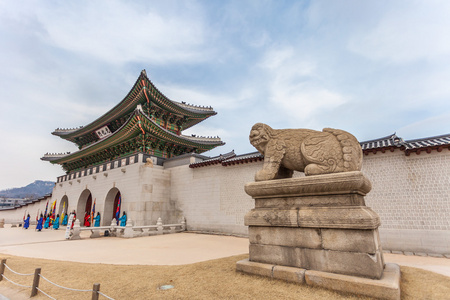 在汉城，韩国景福宫