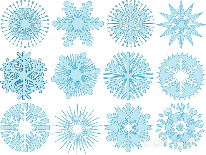 蓝色雪花插画-正版商用图片1f3hj9-摄图新视界