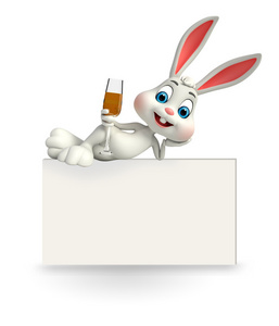 可爱的复活节兔子，用卡
