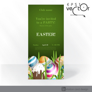 把鸡蛋放在草复活节背景