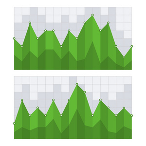 绿色商业图表 graph 图表。矢量