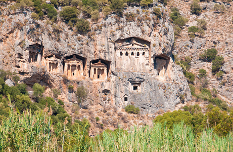 时利西亚古墓土耳其山区的体系结构