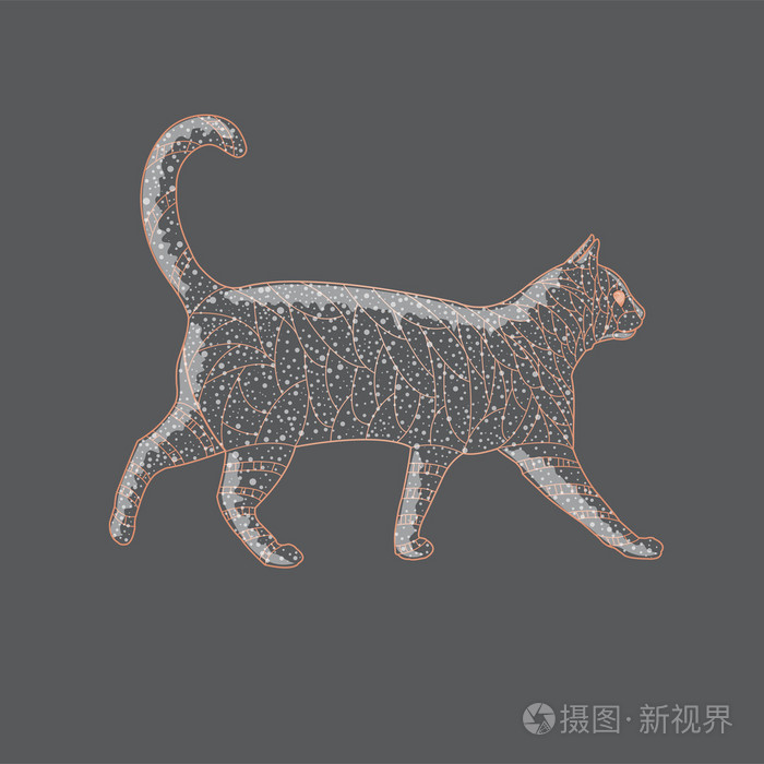 抽象猫剪影