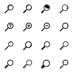 矢量黑色放大镜图标设置