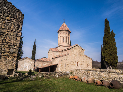 在 kakheti 地区，格鲁吉亚的 ikalto 大教堂