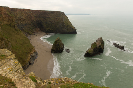 西湾 portreath 北康沃尔郡与英国之间圣阿格尼斯和遗产海岸 godrevy