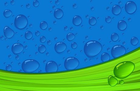 绿色和蓝色水滴矢量背景图片