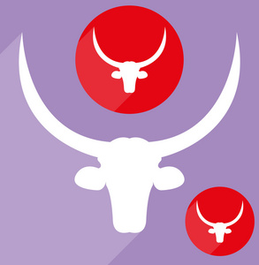 三个牛标志剪影插画