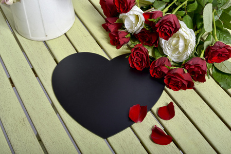 玫瑰和黑色的心