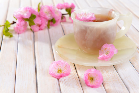 来杯茶上表特写美丽果树的花
