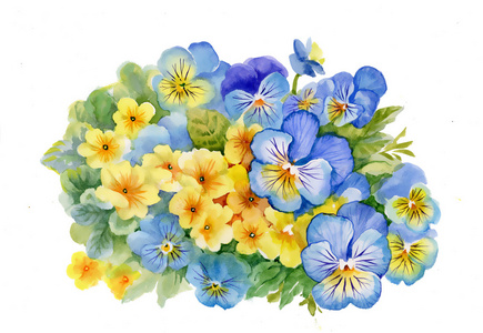 五颜六色的野花的花束