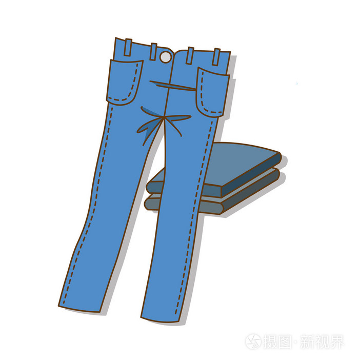 蓝色牛仔裤插画-正版商用图片1fkca8-摄图新视界