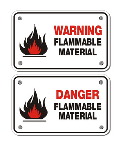 矩形标志警告和危险的易燃材料