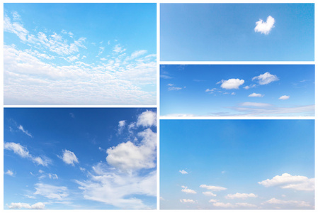 组的蓝色天空中的云彩