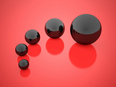 黑色概念球体与反思