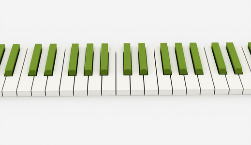 绿色的钢琴键盘图片