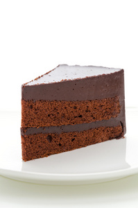 蛋糕巧克力被隔绝在白色背景上图片