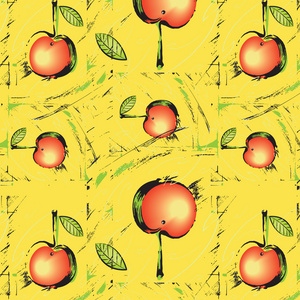 纹理与抽象的红苹果