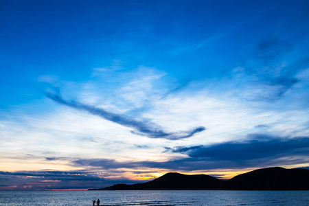 天空和大海日落