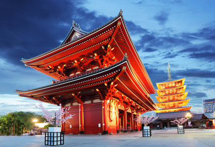 东京   浅草寺集镇 浅草寺日本