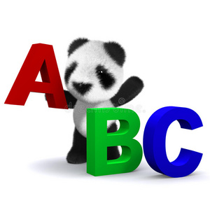 3d熊猫学习字母表