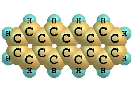 萘四烯分子结构的白色分离