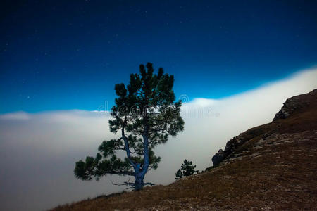 壮丽的落日山景