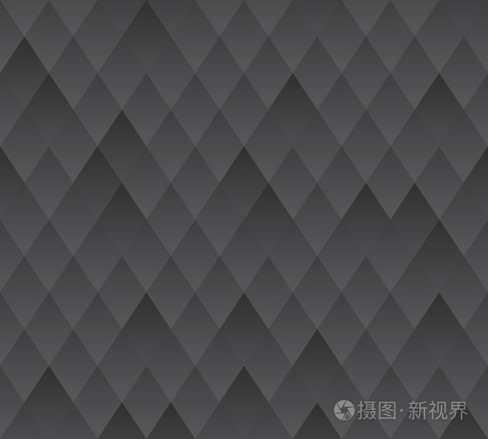 矢量无缝背景,暗灰色的几何纹理