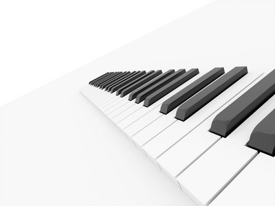 钢琴键盘上白色呈现图片