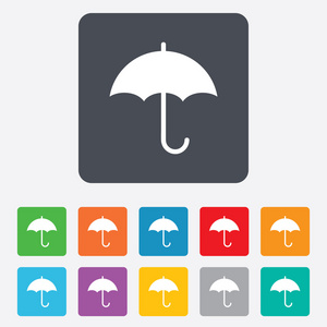 伞签名图标。雨保护符号