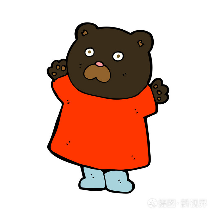 可爱的卡通黑熊