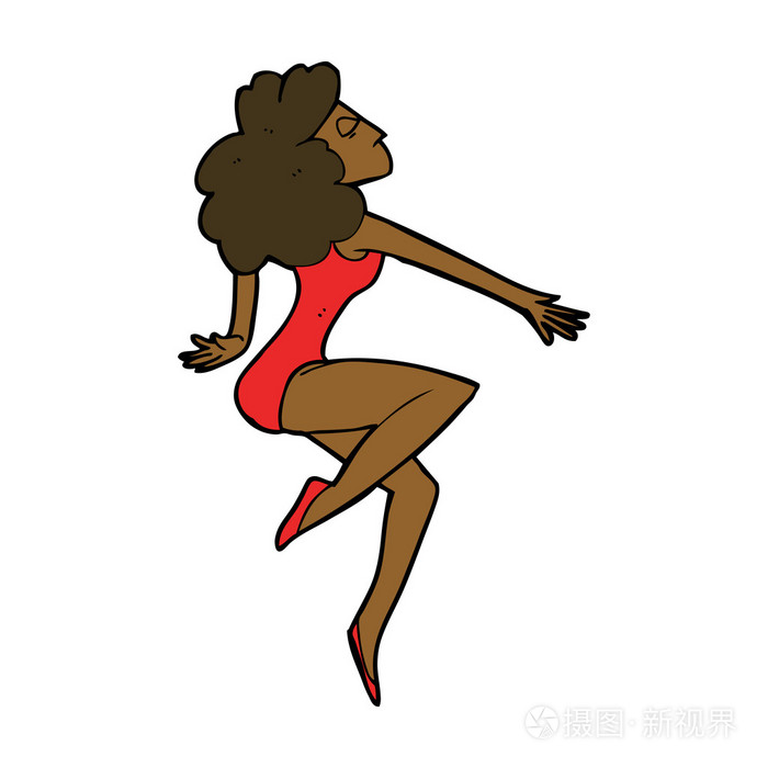 卡通跳舞的女人
