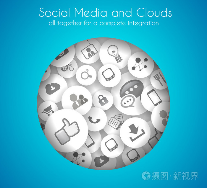 社会媒体和云计算概念背景