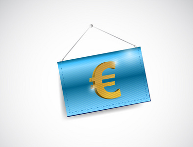 欧元货币符号挂横幅