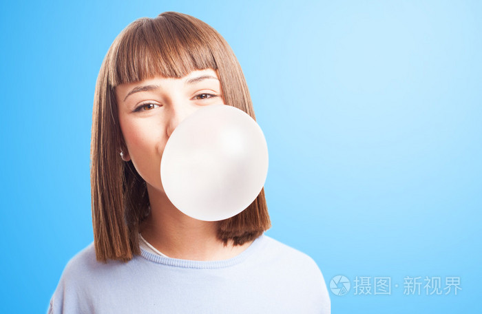 chicahaciendocongomademascar干嚼口香糖的女孩