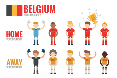 比利时足球团队角色设计