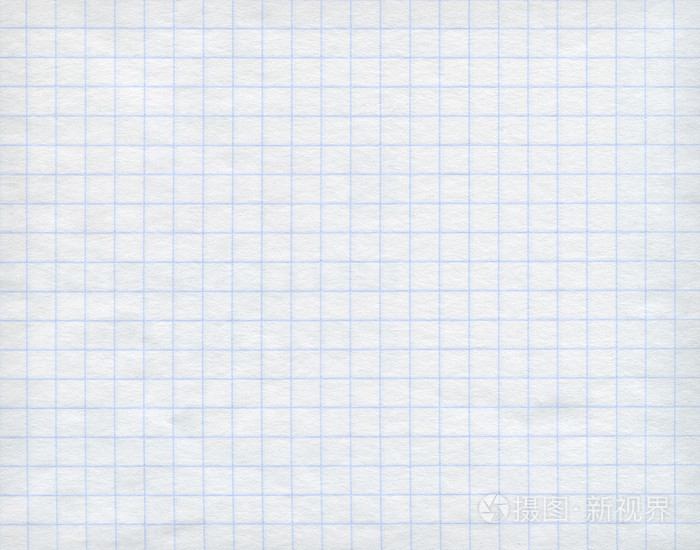 白色背景上的蓝色方格纸.