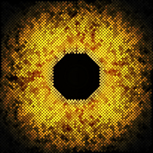 在黑色背景上的抽象的金色点矢量图