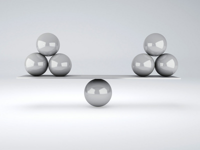 白色的圆球，处于平衡状态。平衡概念