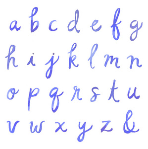 草书的水彩字母为小写