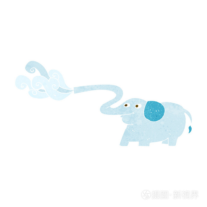 卡通大象喷水