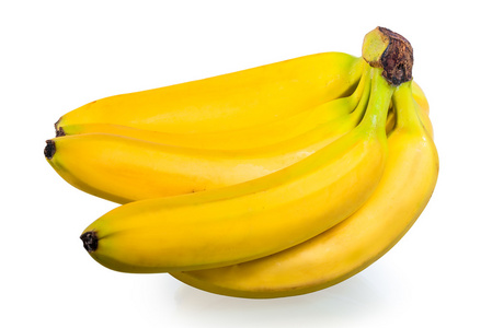 串白色背景上的美丽成熟香蕉