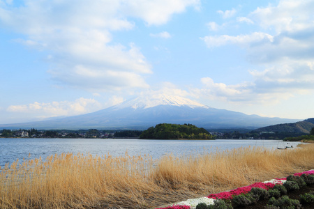 富士山，从湖河口湖的视图