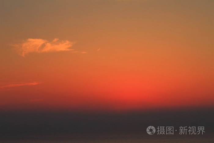 深红色日落风景