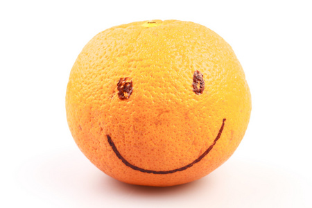 橙色与微笑的脸