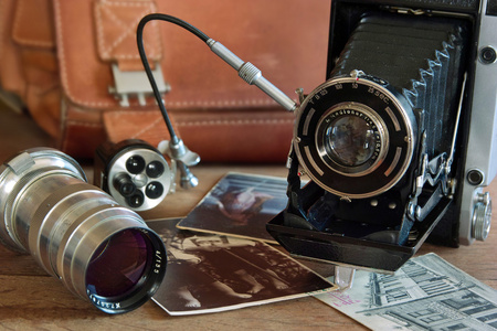 老式相机和复古物品图片