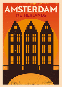 排版阿姆斯特丹市海报