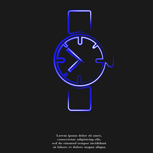 手表 时钟。平与抽象背景图标