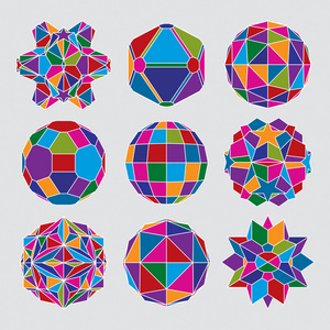 复杂三维球体和抽象几何的集合